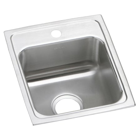 Elkay Lustertone Stainless Steel 15 X 17-1/2 X 6 Single Bowl Top Mount Ada Sink LRADQ1517601